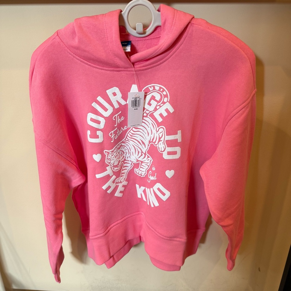 Old Navy Girls Oversized Graphic Print Hooded Sweatshirt NWT